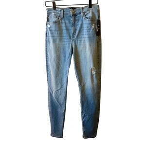 Lulu’s High Waist Light Wash Distressed Ankle Skinny Jeans Size 27